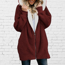 Load image into Gallery viewer, Women Coat Winter 2019 Causal Soft Hooded Pocket
